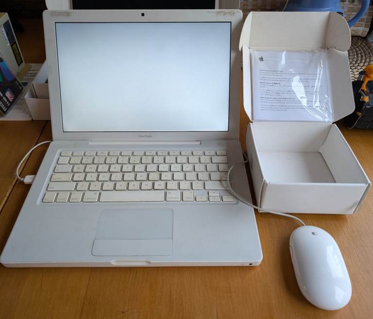 Apple MacBook A1181 White 13in Screen Notebook in Original Box + Mouse + Charger : Spares & Parts