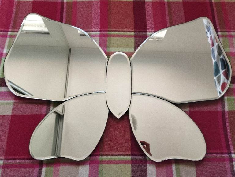 WALL HUNG HOME INDOOR BUTTERFLY DESIGN HOOK MIRROR DECORATION LOUNGE DINING HALL