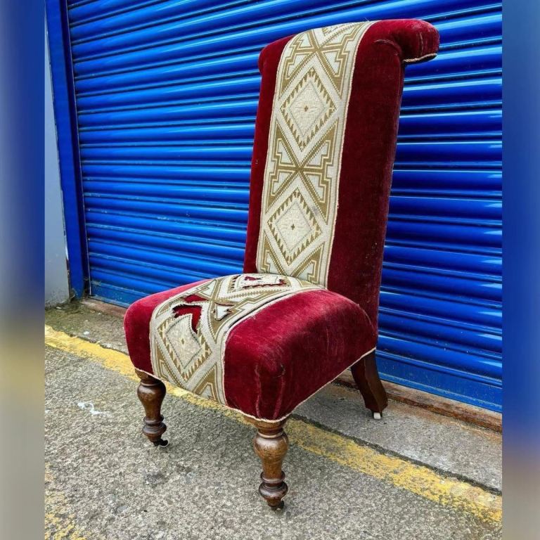 Antique Upholstered Prie Deui Prayer Chair £38