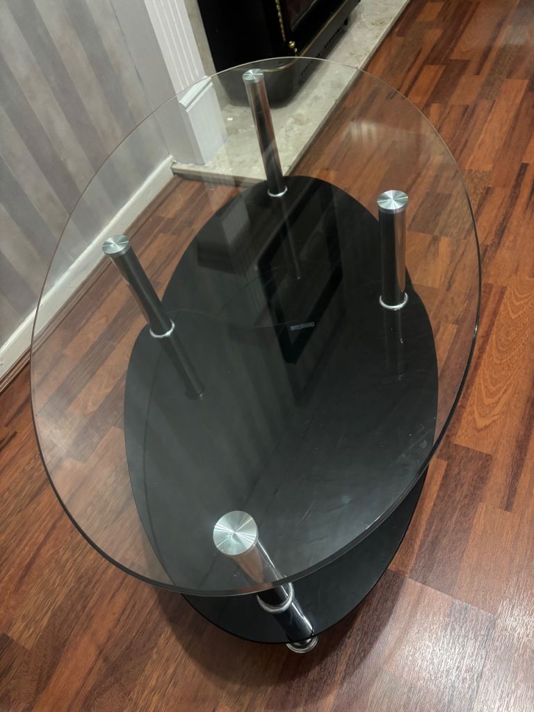 Large 2 Tier Glass Coffee Table 