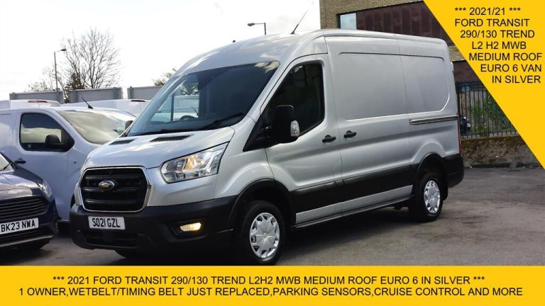 2021 Ford Transit 290 TREND L2 H2 MWB MEDIUM ROOF IN SILVER,WETBELT REPLACED,PARKING SENSORS Pane...