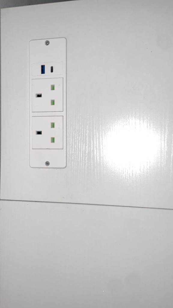 White Home Office Desk with Integrated Shelving Unit