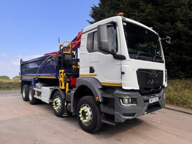 2021 71 MAN TGS 35.430 E6 8X4 STEEL TIPPER SHEET EPSILON M125L crane & grab