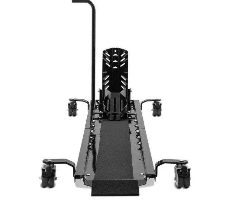 Motorbike manoeuvring rail with rocker