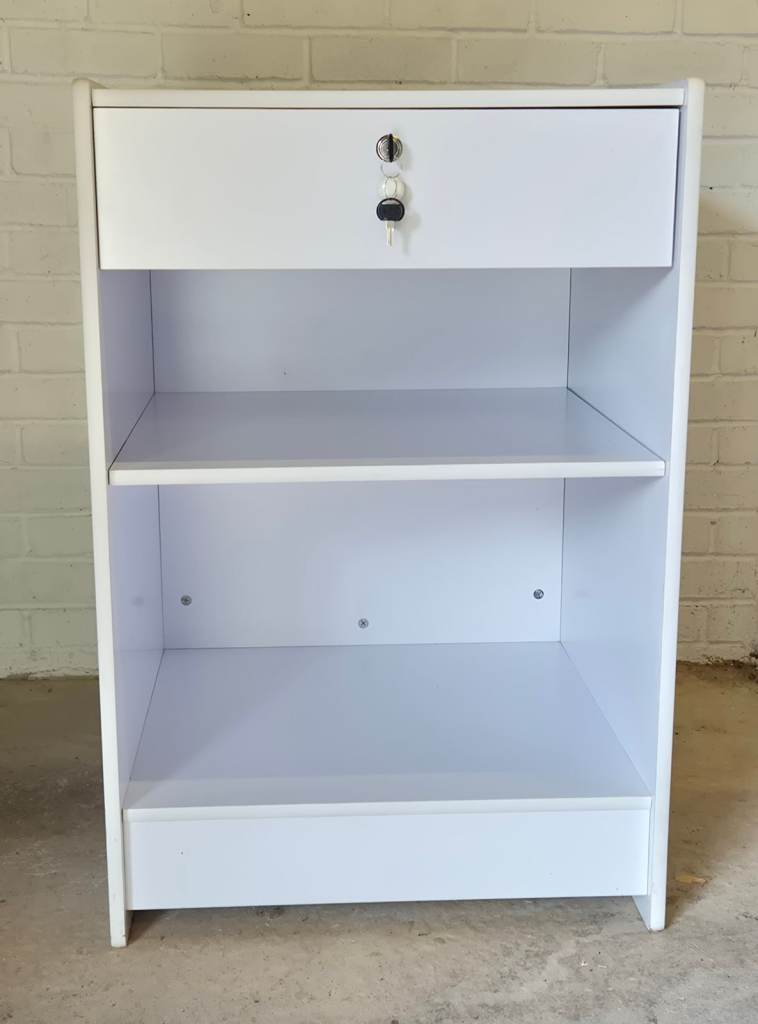 Compact Retail Shop Counter White