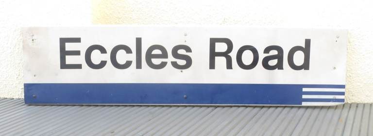Old Regional Railway Station Sign. ECCLES ROAD