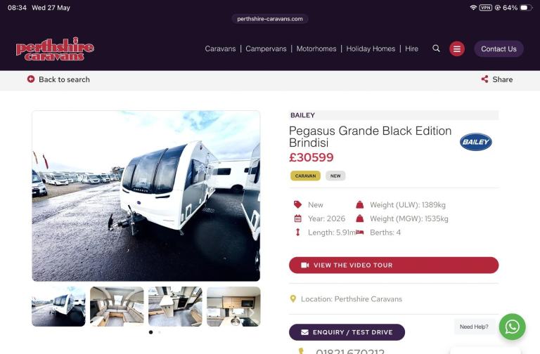 Bailey Grande Brindisi, Yr2023, island bed, mover, cheapest in uk