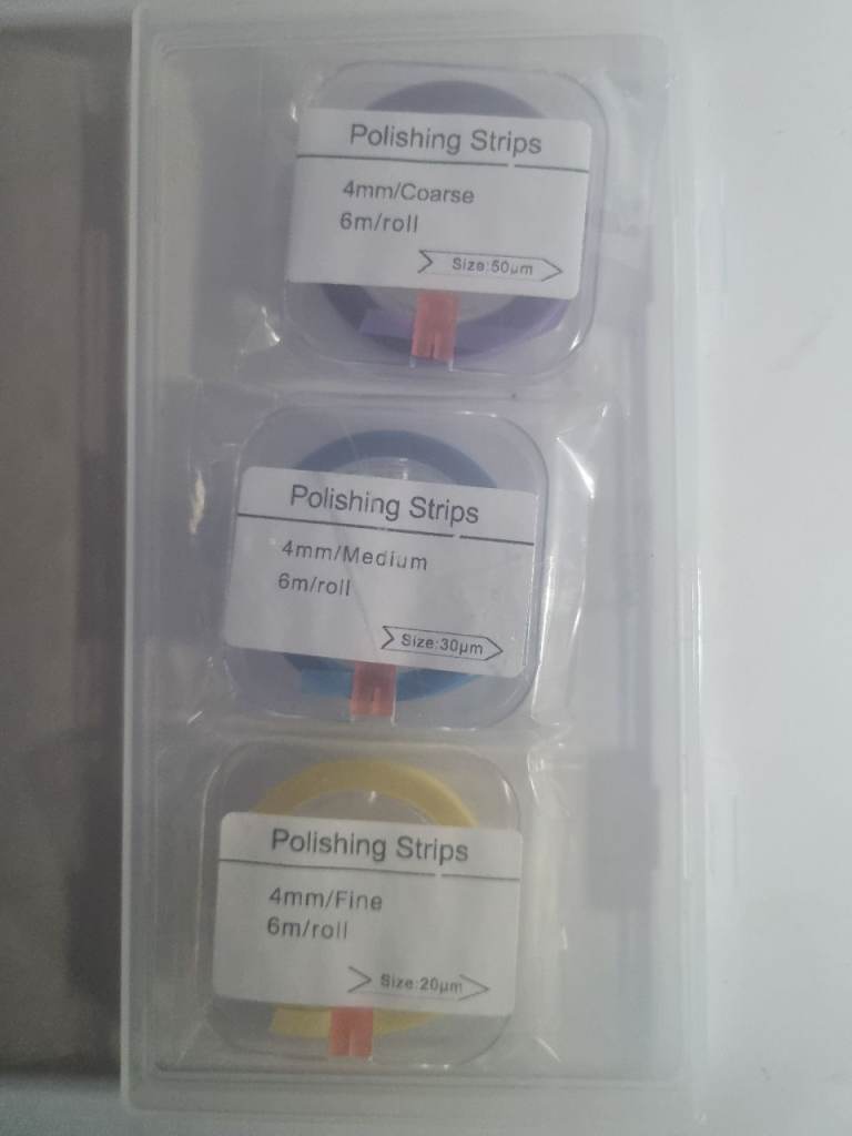 Dental Polishing Strips Abrasive 20 30 50 Micron 6m Rolls Packs of 3.