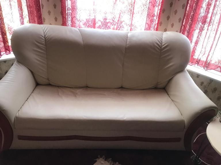 Cream 3-Seater Sofa – Fair Condition