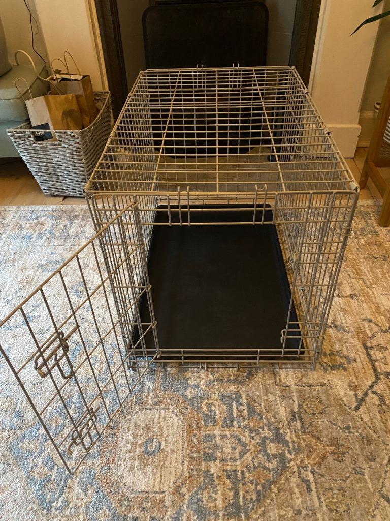 Dog crate with double door and cover 