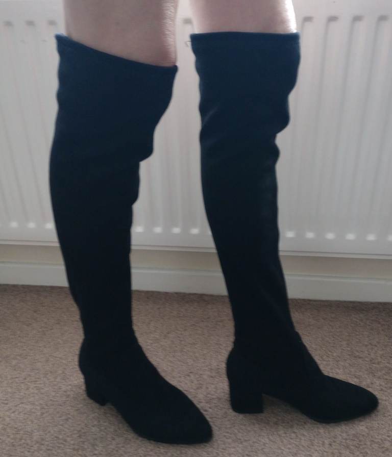 Black Suede Over-the-Knee slim fit Boots