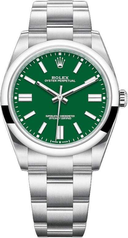Rolex Oyster Perpetual 41 124300 | Green Dial | 41mm | 2023 full set Box & Papers