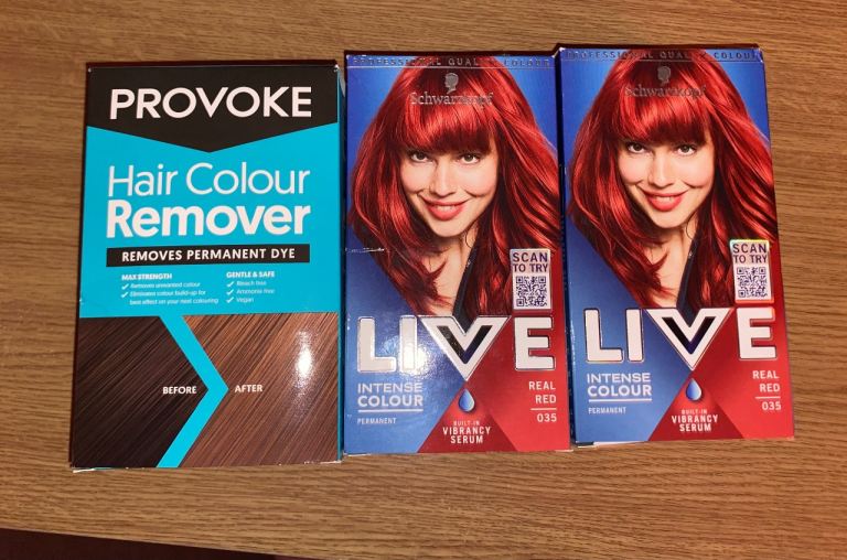 Schwarzkopf LIVE Real Red 035 Hair Dye & Provoke Colour Remover – NEW