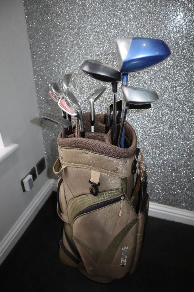 Golf clubs and bag