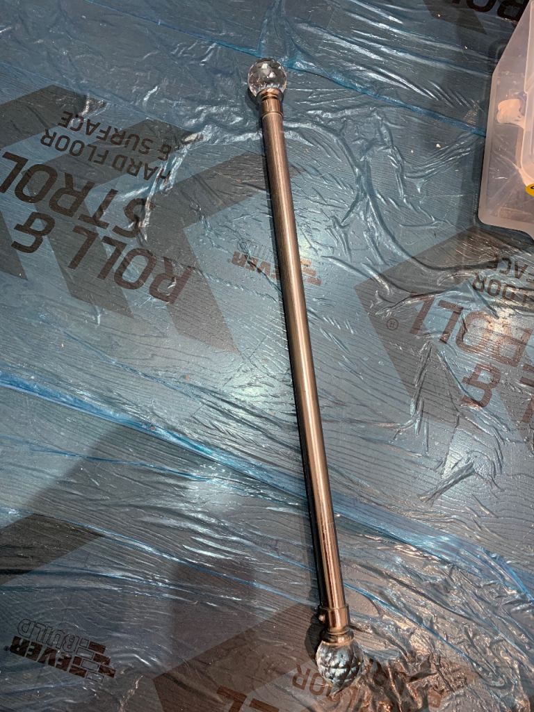 SOLD Curtain pole with crystal ends