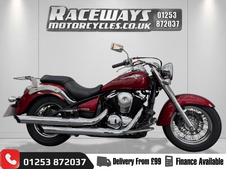 KAWASAKI VN900 CLASSIC 2008 08 REG 22,970 MILES RED USED MOTORCYCLE 903CC