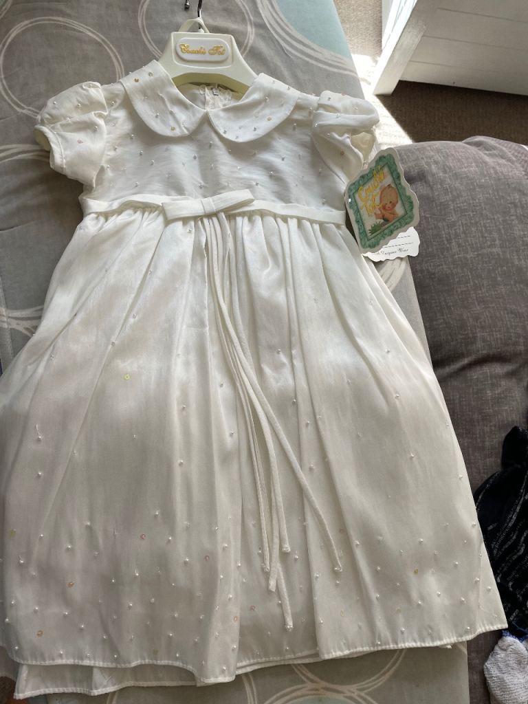 Beautiful New Couche Tot White Occasion Dress for Child
