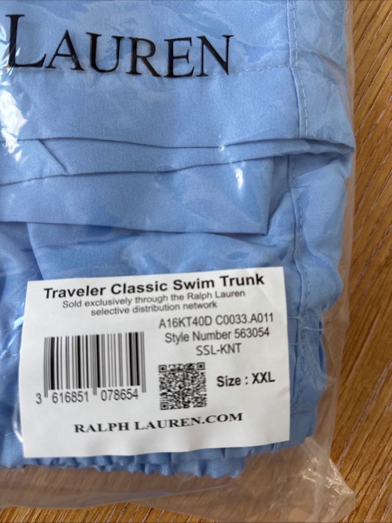 Polo Ralph Lauren Traveler Classic Swim Shorts Light Blue Size 2XL BNWT