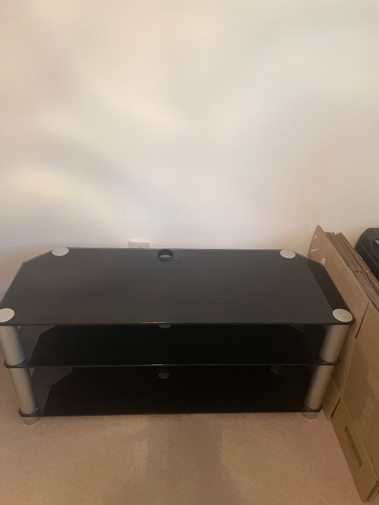 FREE Large TV Stand - glass black 