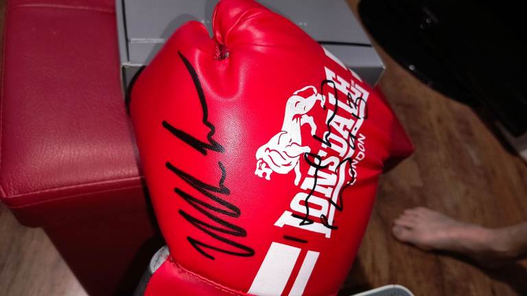 Mike tyson holyfield signed glove