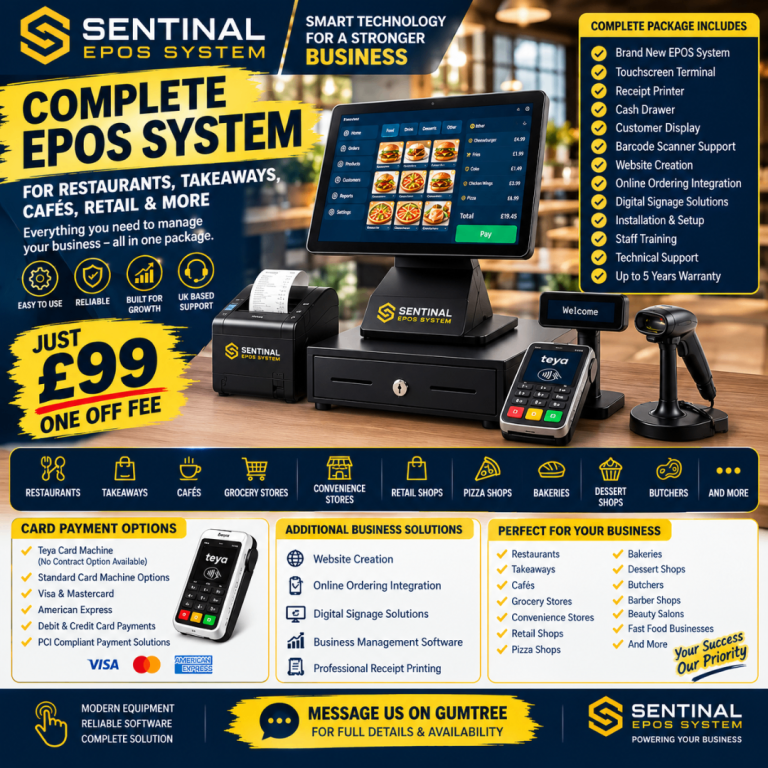 Complete EPOS System for Restaurants & Retail | £99 One-Off Fee | Brand New