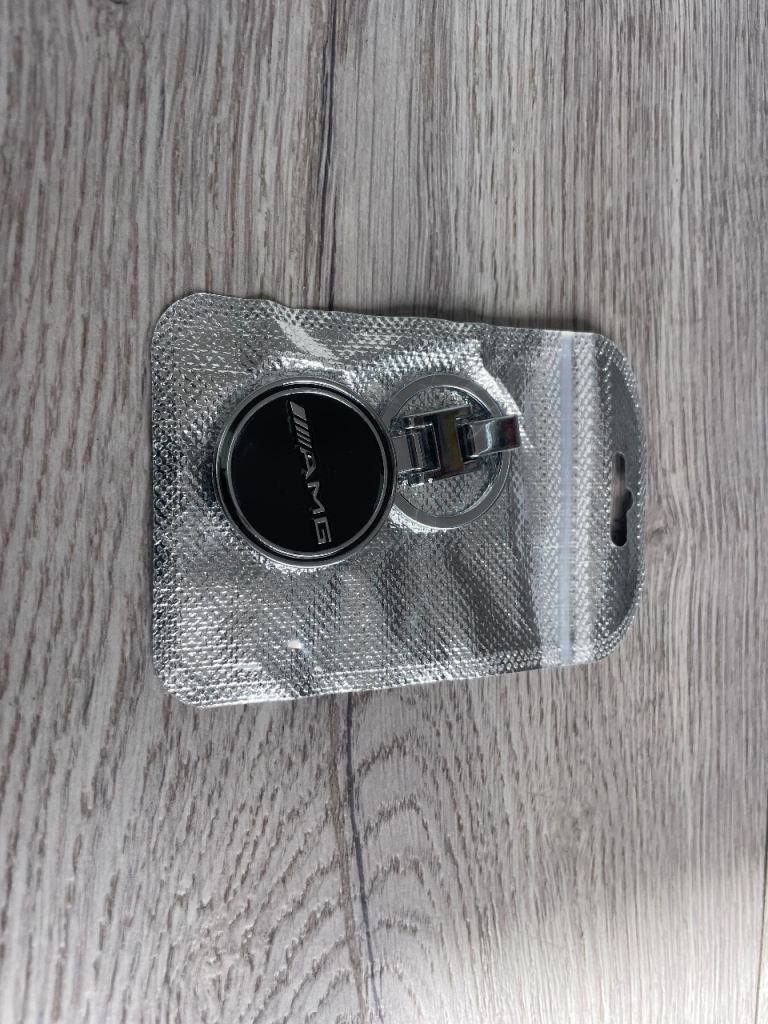 New AMG Mercedes-Benz Keychain Keyring – Black and Silver