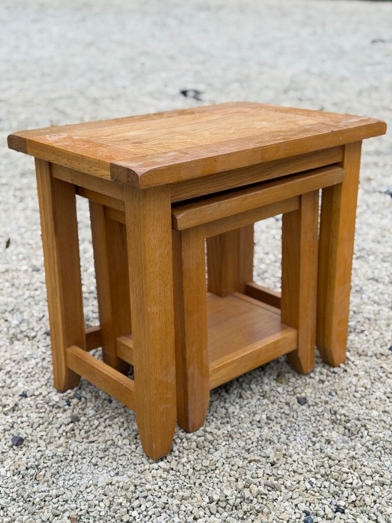 Oak Nest of Tables – Good Condition - Local Delivery