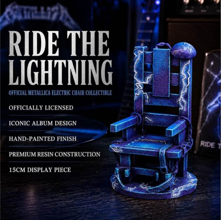 Official Metallica Ride The Lightning Electric Chair Collectible - New