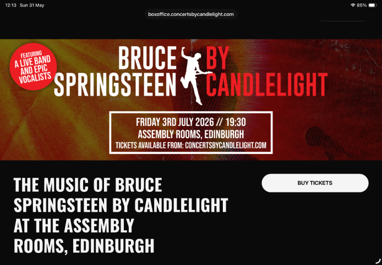 REDUCED PRICE. The Music of Bruce Springsteen by Candlelight