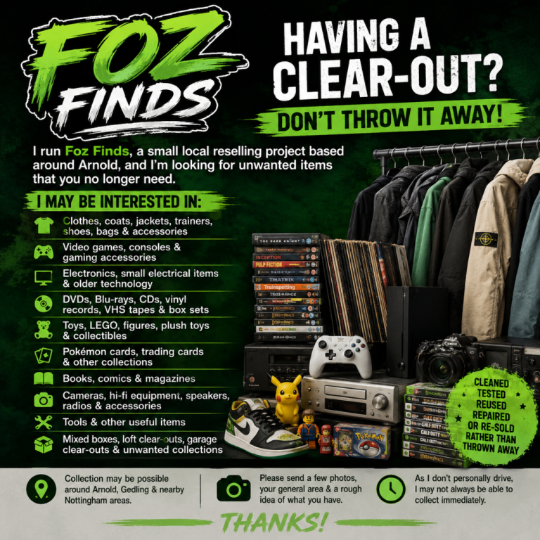 Unwanted Clothes, Games, Electronics, DVDs, CDs & Vinyl Wanted