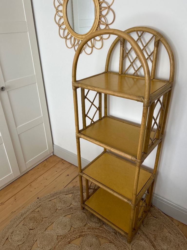 Rattan shelving unit bookcase