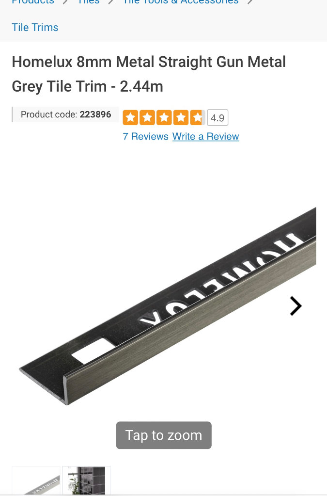 Homelux 8mm tile trims 