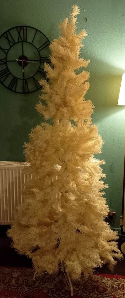 6ft white Christmas tree, splits down into box FREE