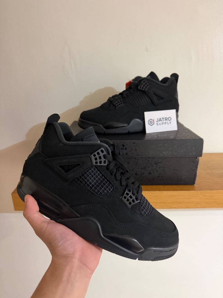 Nike Air Jordan 4 Black Cat Trainers - Brand New