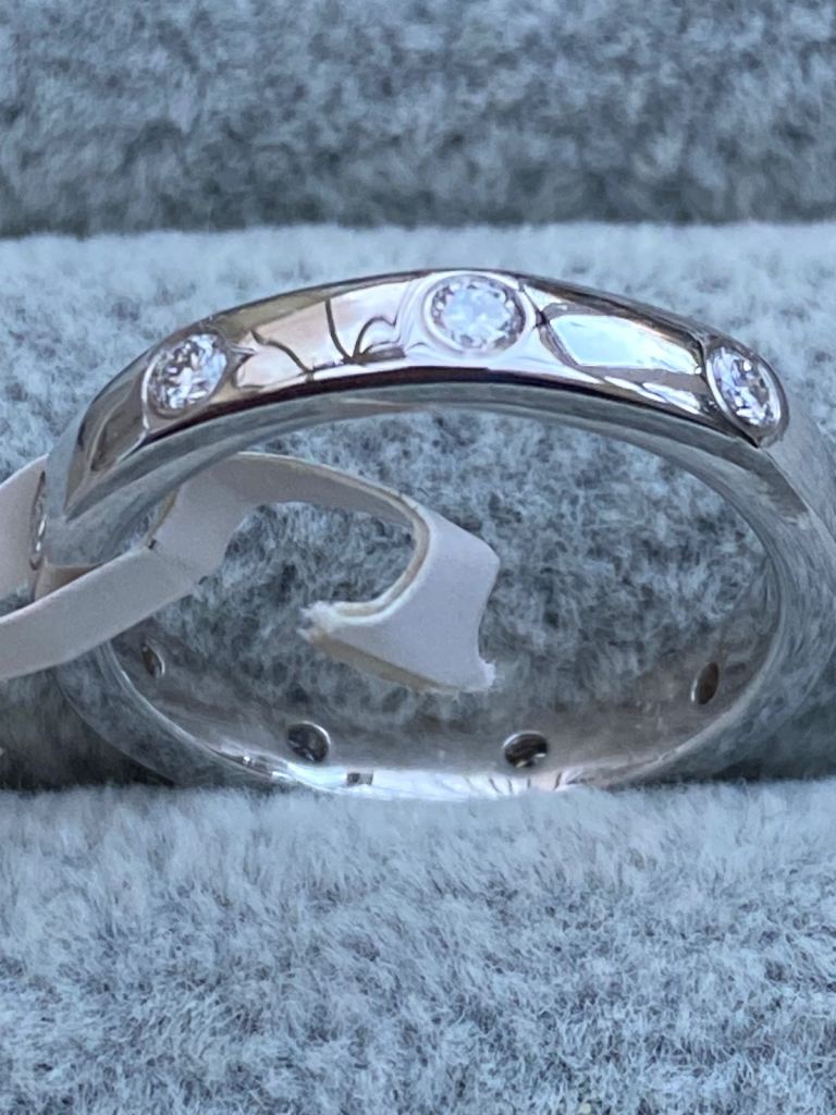 NEW Moissanite flush set ring