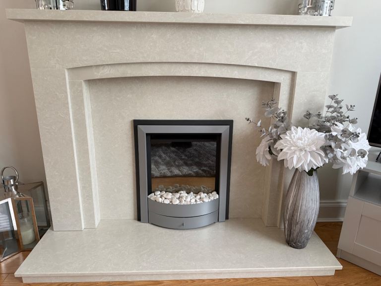 Marble Fireplace with integrated electric fire
