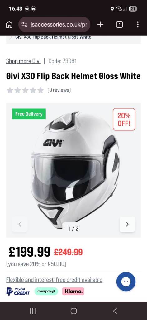 New white gloss helmet 