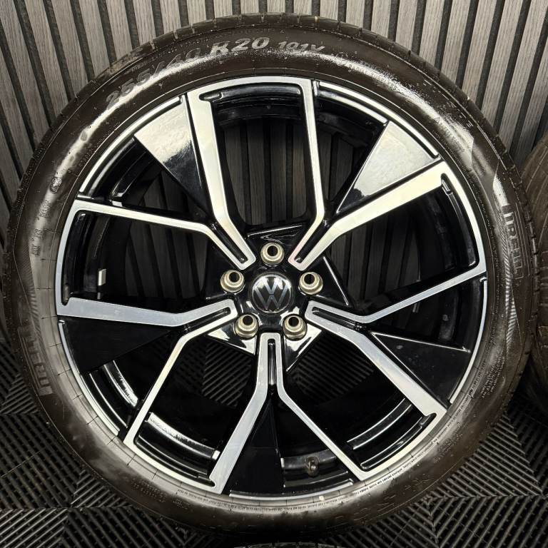 20" GENUINE VW TIGUAN R LINE LEEDS BLACK DC ALLOY WHEELS TYRES ALLOYS