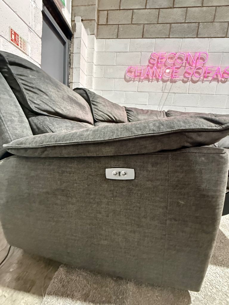 Grey double electric recliner corner sofa (with USB) from oak furniture land DELIVERY AVAILABLE 