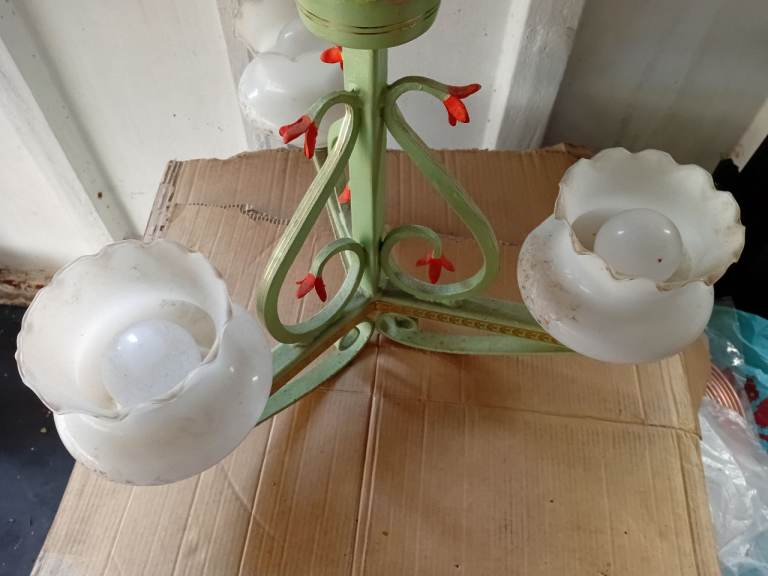 Antique Vintage - Chandelier - Pendant - Light - Solid Steel - Globe Light - Ceiling Light