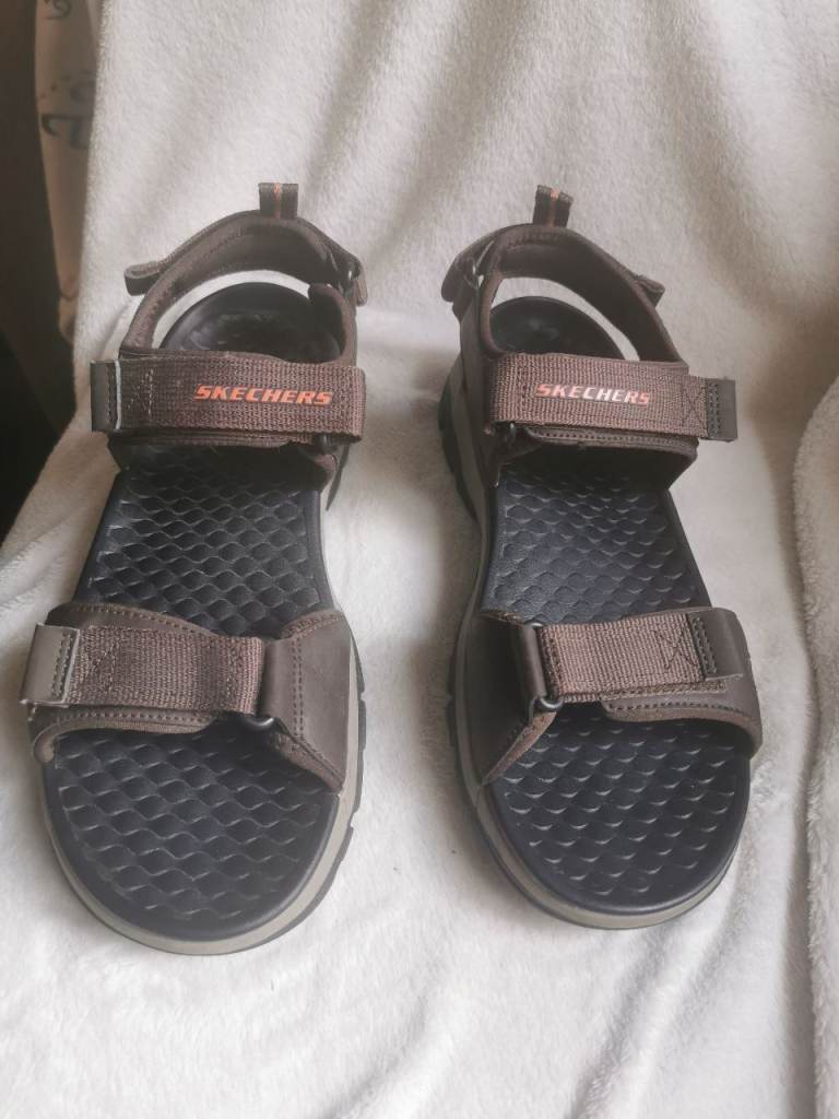 Reduced! Skechers Tresman Ryer  Men's Relaxed Fit Luxe Foam Sandals Brown UK 10 NEW