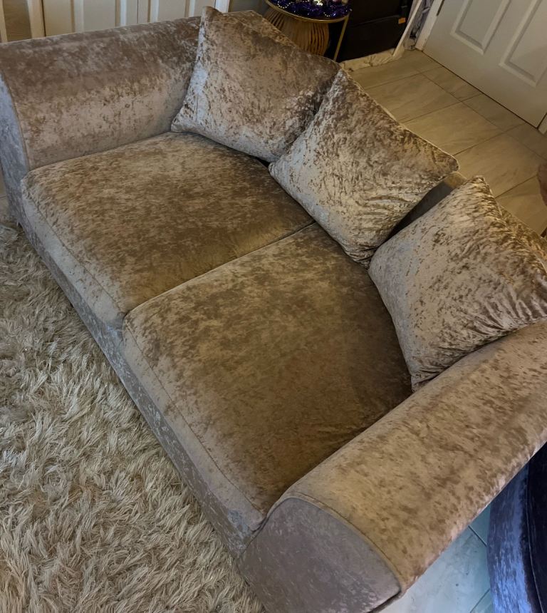 Crushed velvet sofa