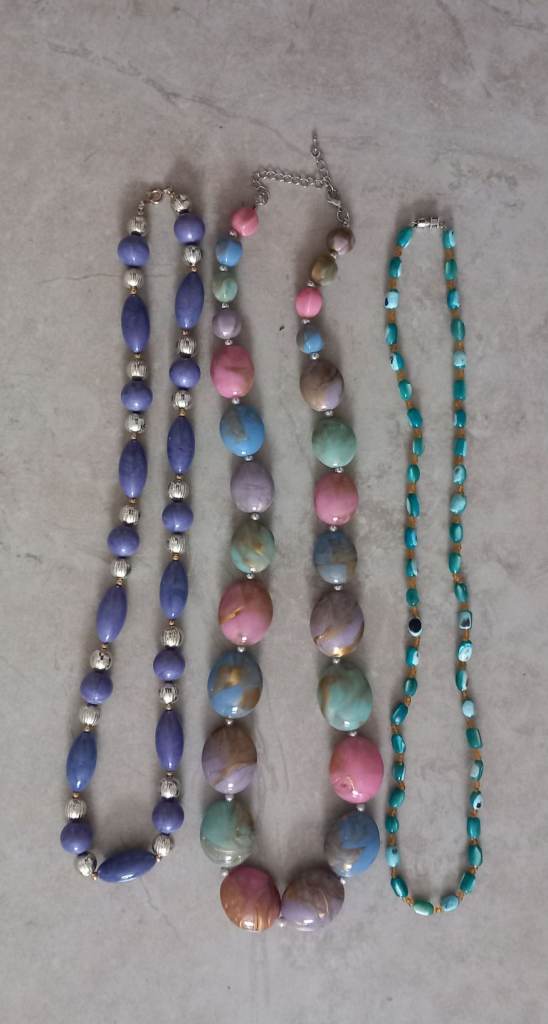 3 Necklaces. 24"-26" approx. £1 each. 