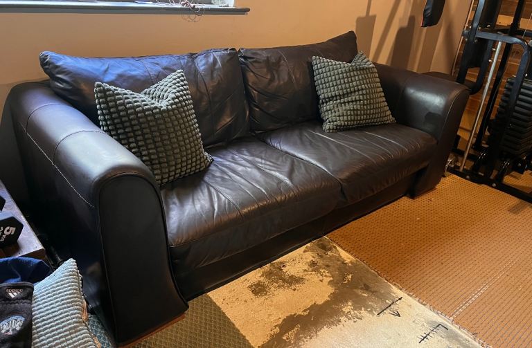 Leather suite 3+2+1 Dark Brown leather 