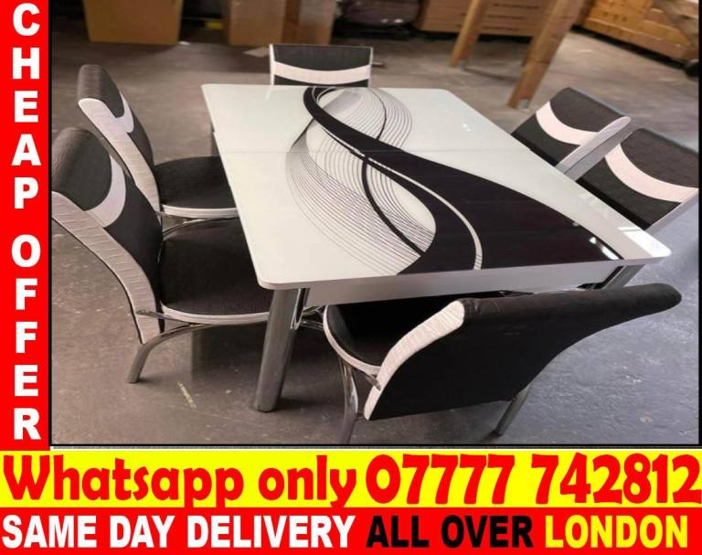 image for -FREE DELIVERY--Dining Table with chairs (wfdgadg