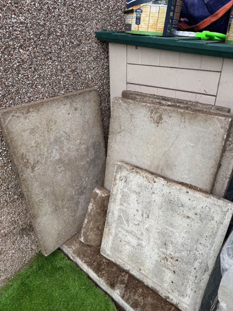 Five 3x2 Concrete Paving Slabs - Fair Condition