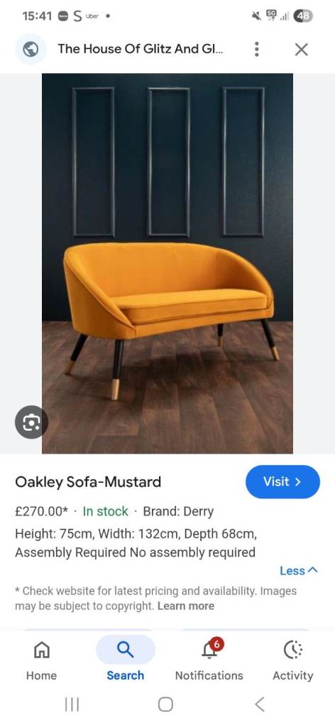 Mustard velvet small 2 seater sofa brand new 