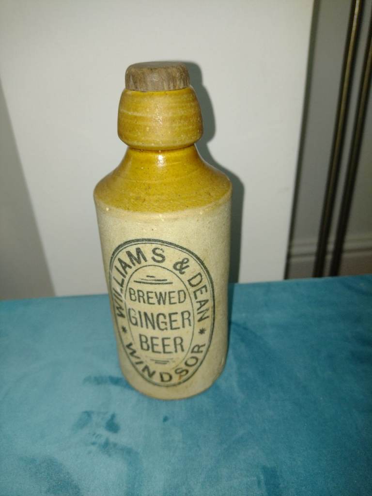 Old Stoneware Ginger Beer Bottle from William S & Dean, Windsor