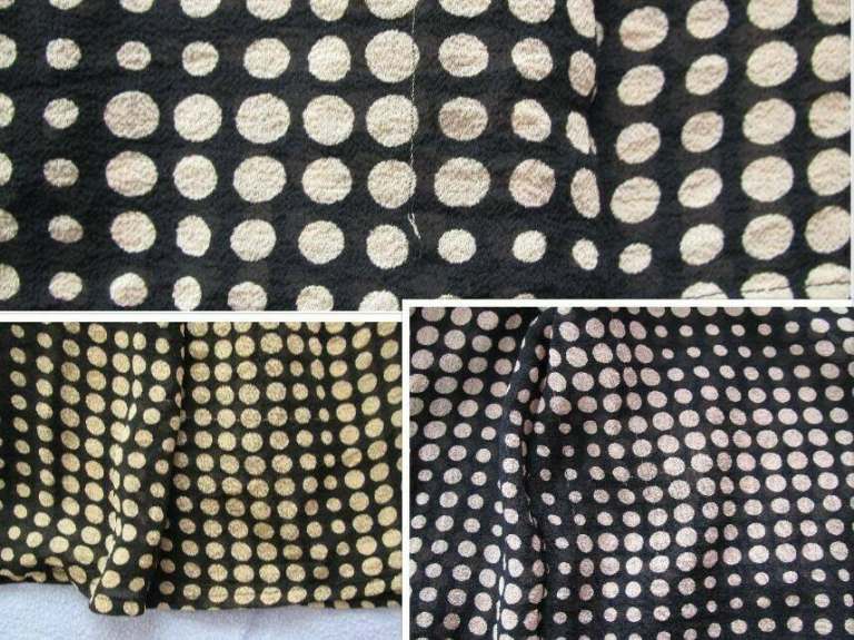 Classic, button up, brown spot, silk dress with matching fabric belt 63” (161cm) by Liena