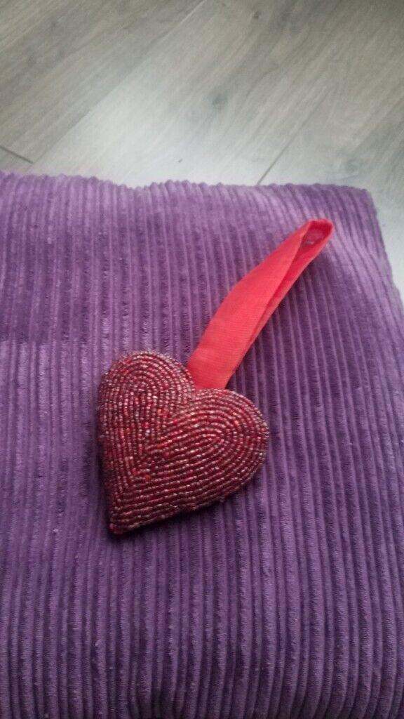 Red hanging heart decoration   £1.5